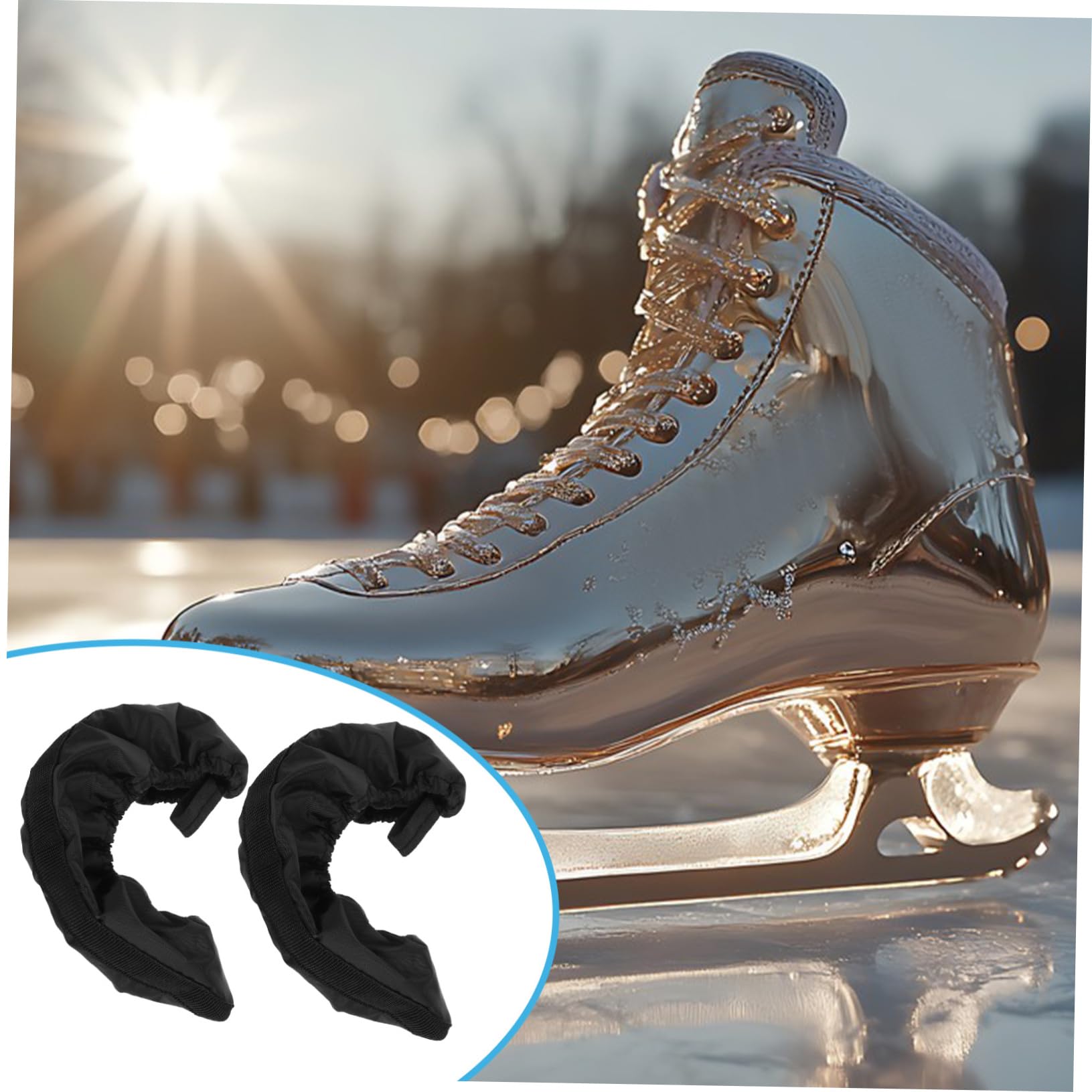Housse de protection pour patins à glace - Imperméable - Couche intérieure en polaire noire (4)