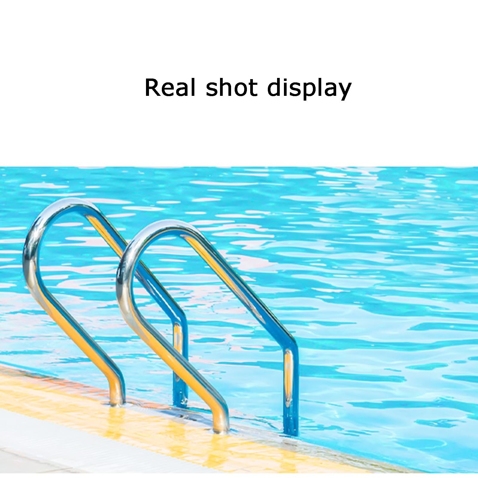Scala per piscina con braccioli estesi e gradini antiscivolo per l'ingresso e l'uscita sicuri in piscine interne, parchi acquatici e stagni per pesci