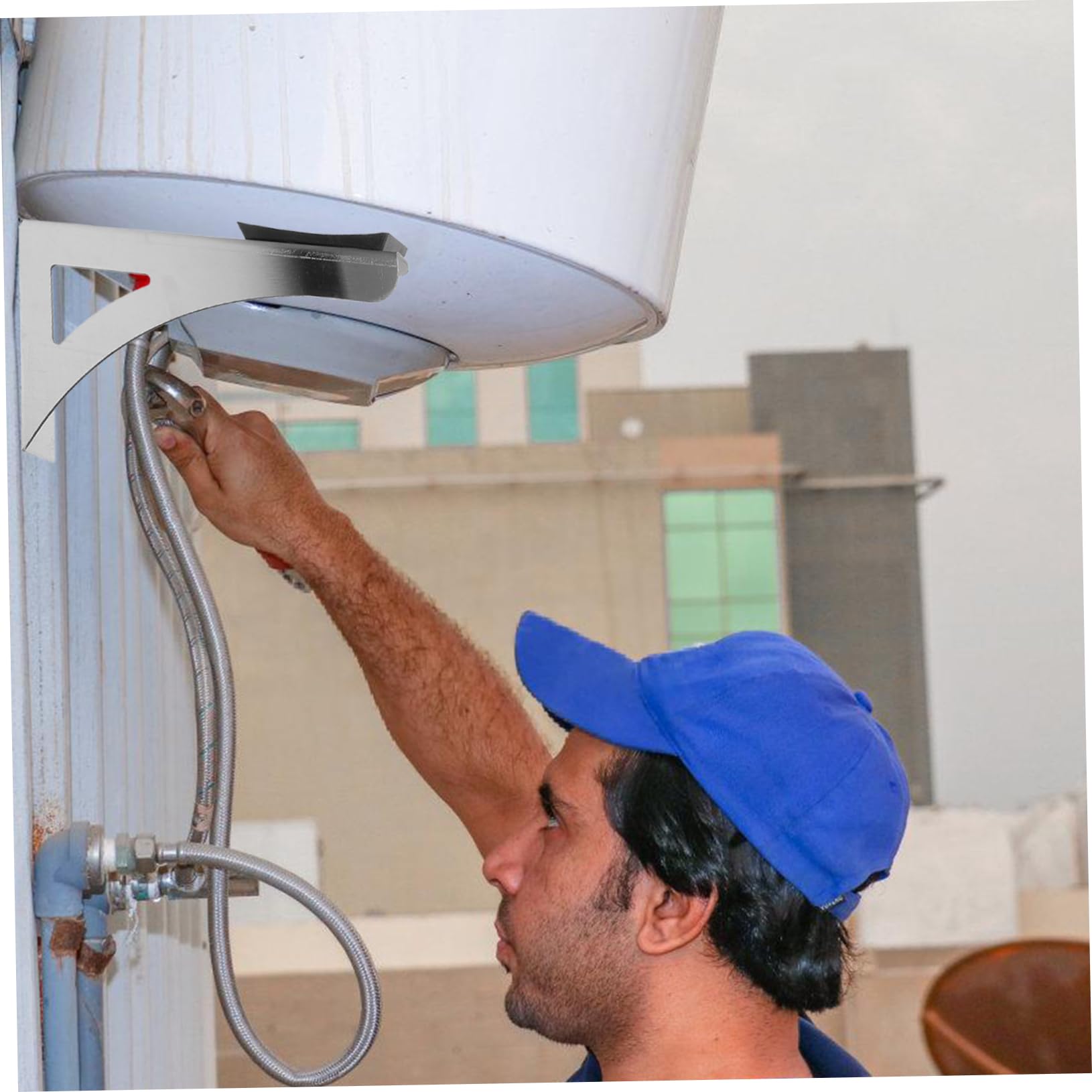 jojofuny Calentador Fácil para Agua Soporte Acero Eléctrico de Inoxidable Diseño Compacto Instalación y Adecuado para Baños Pequeños y Espacios Reducidos