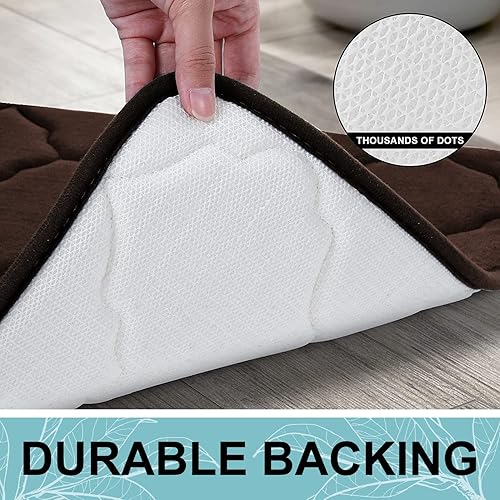 Miniatura 6 de OLANLY Alfombra de baño de espuma viscoelástica e inodoro en forma de U, tamaño 24 x 16 pulgadas y alfombra de inodoro de 24 x 20 pulgadas, color