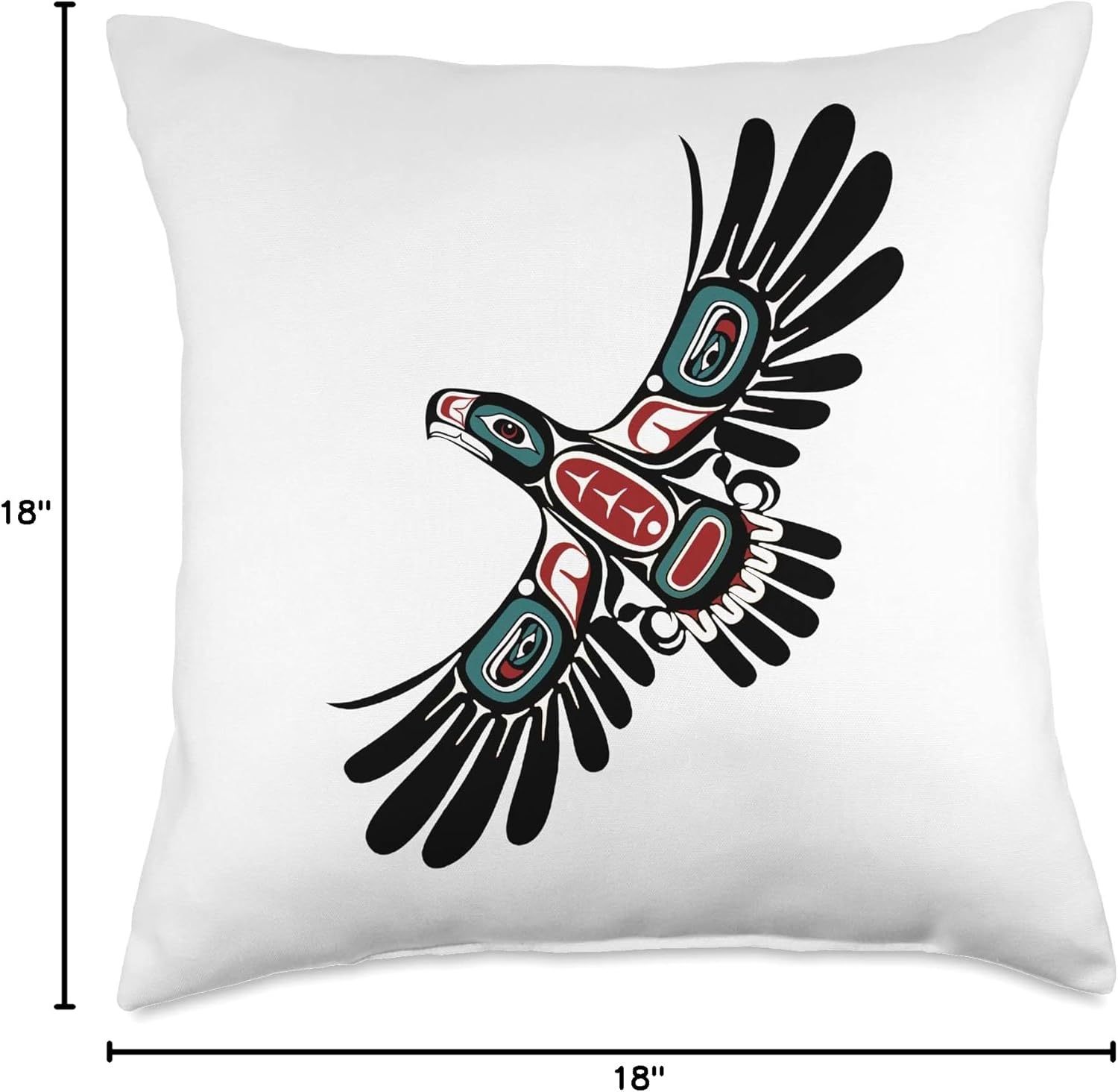 Alaska Native American Art Tlingit Haida Eagle Tribal Clan Throw Pillow