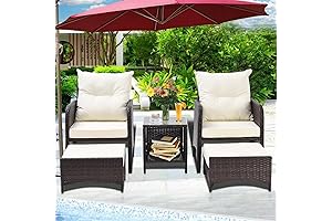 Best Choice 5-Piece Outdoor Wicker Patio Furniture Set in Cream
