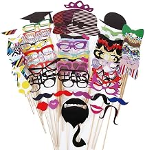 76pcs Photo Booth Props for Party – Selfie Props for Wedding, Hen Do, Baby Shower, Birthday – Fun Photobooth Party Props for Kids & Adults – Photo Booth Props Wedding, Photo Props Set