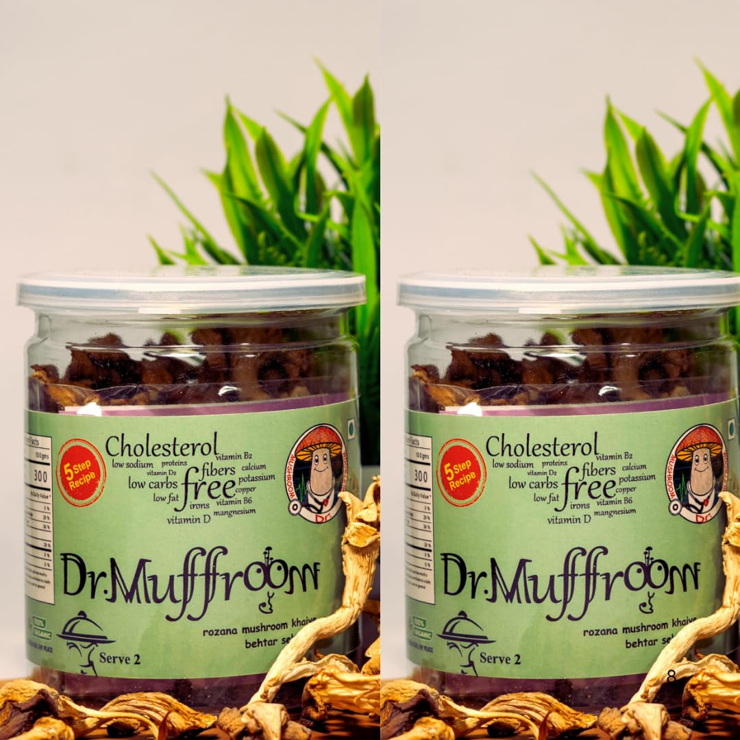 Dr.Muffroom Dried Oyster Mushrooms || Cholesterol Free || Heart-Healthy || Versitile Culinary Delight || Umami Blast || 100% Natural Organically Dried Mushrooms || 60 Grams Pack of 2-image-38
