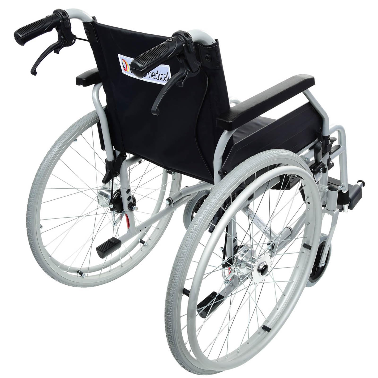 Rollstuhl PRIMUS MS 2.0 - faltbar mit Trommelbremse - 52 cm Sitzbreite | Transportrollstuhl mit klappbaren Fußstützen & Armlehnen- Reise-Rollstuhl mit Steckachsensystem - Transitrollstuhl