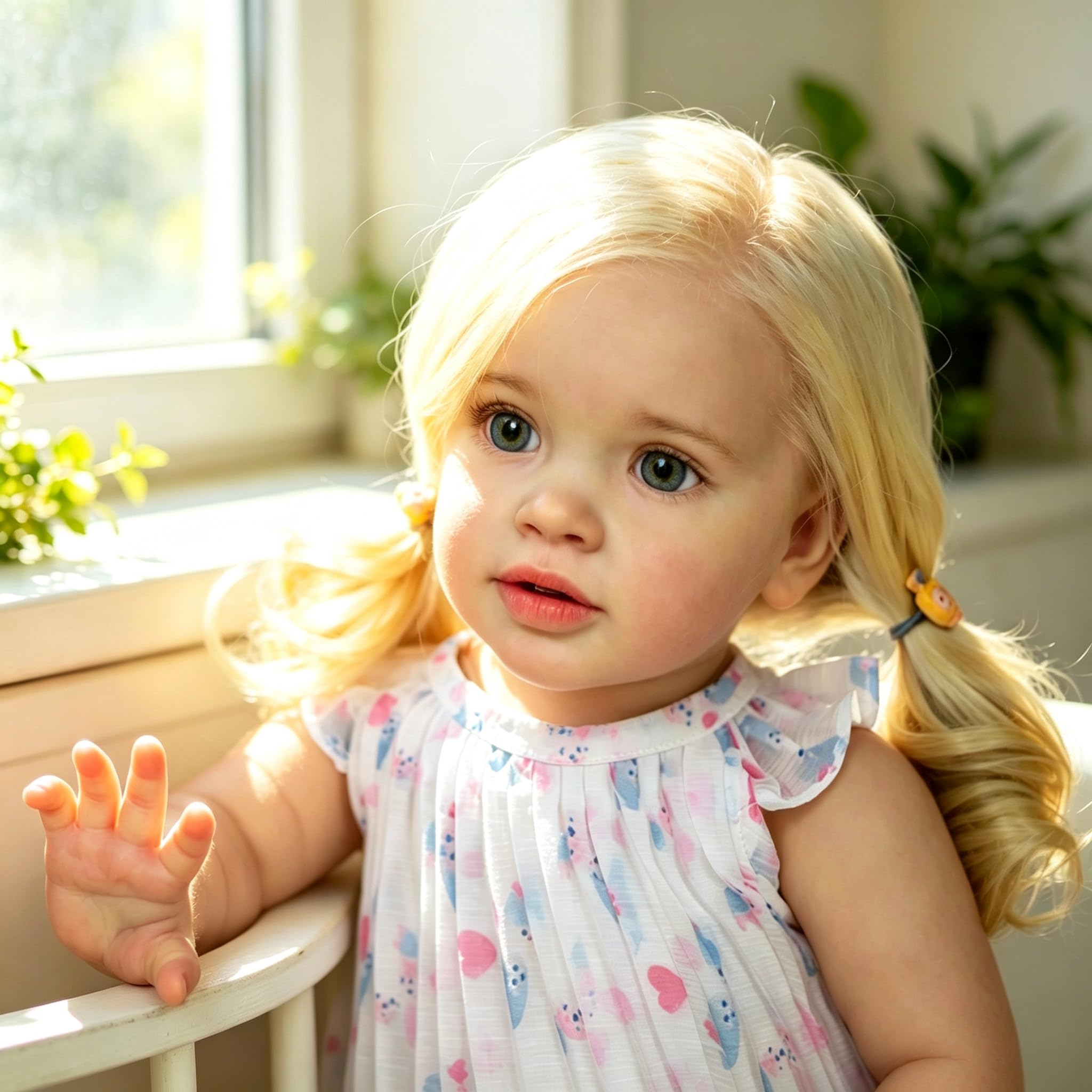 66CM Lebensecht Reborn Baby Puppen Mädchen Stoffkörper Pippa Kleinkind Look Real Lebensecht Reborn Babypuppe mit Langes Blondes Haar Realistic Neugeborenen-Puppen Kleinkindpuppen Spielzeug
