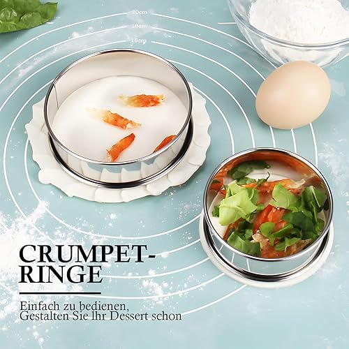 Miniatura 4 de 6 anillos ingleses para magdalenas, anillos de doble enrollado, de acero inoxidable, antiadherentes, de metal, redondo, para hacer alimentos en el