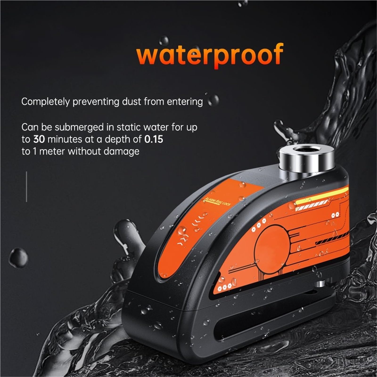 Lucchetto Antifurto Per Moto Con Freno A Disco, Impermeabile, 110 DB, Potente, Antifurto