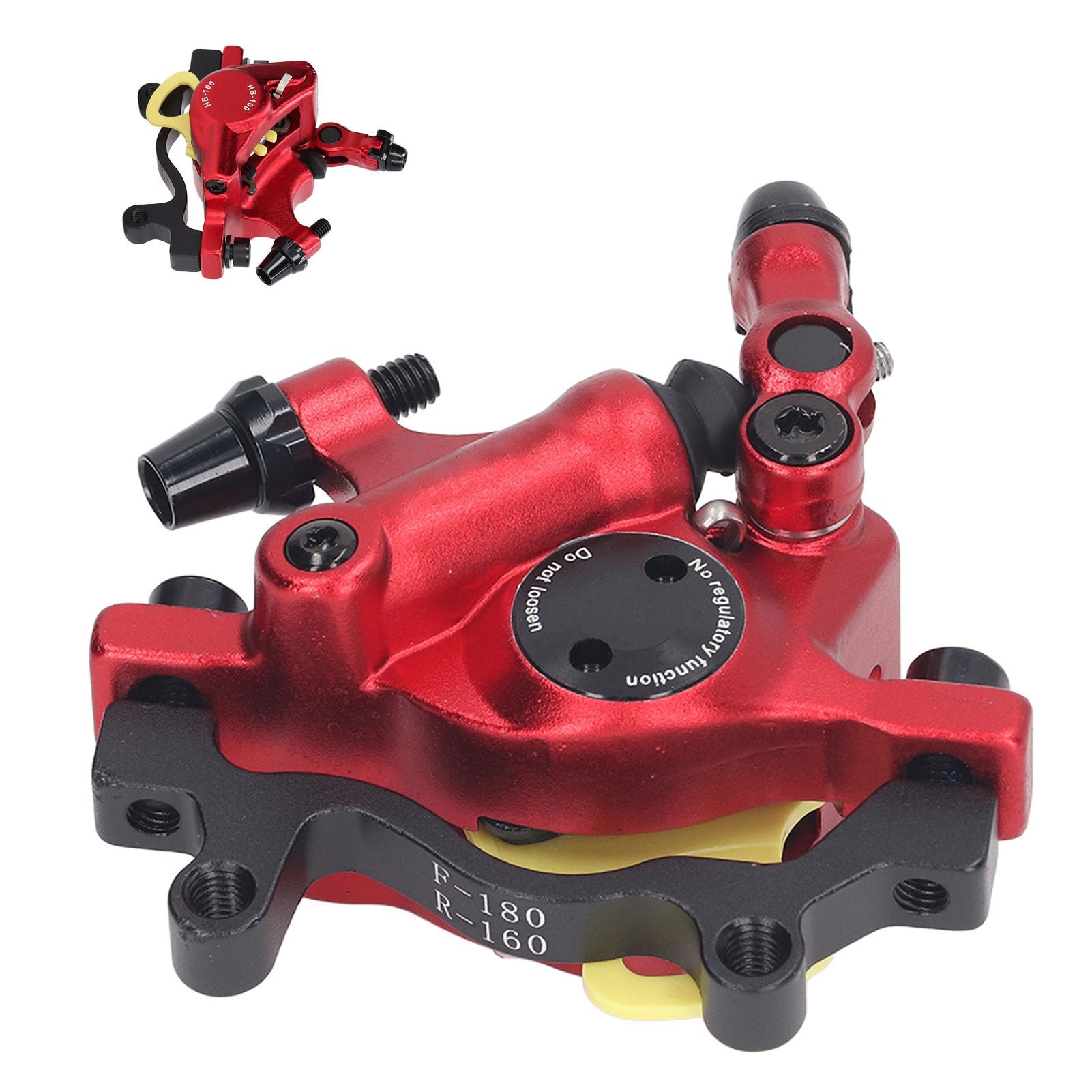 Haofy Scooter Mechanical Disc Brake, Electric Scooter Oil Brake Standard Size Fine Workmanship for M365 Pro Pro2 1S Lite (Red)