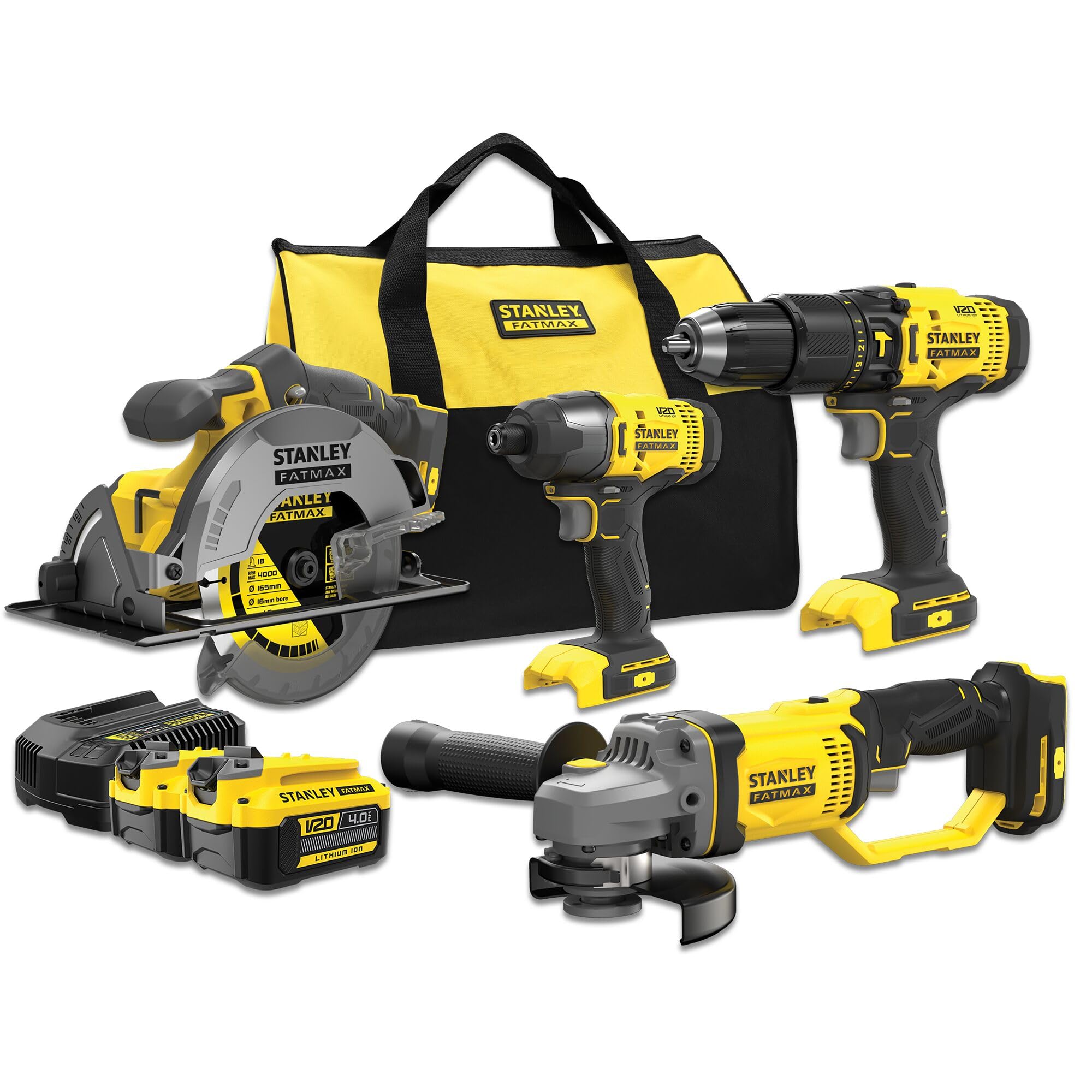 Stanley FATMAX V20 Kit combinato 4 pezzi 18V 4.0AH (SFMCK469M2-XE)