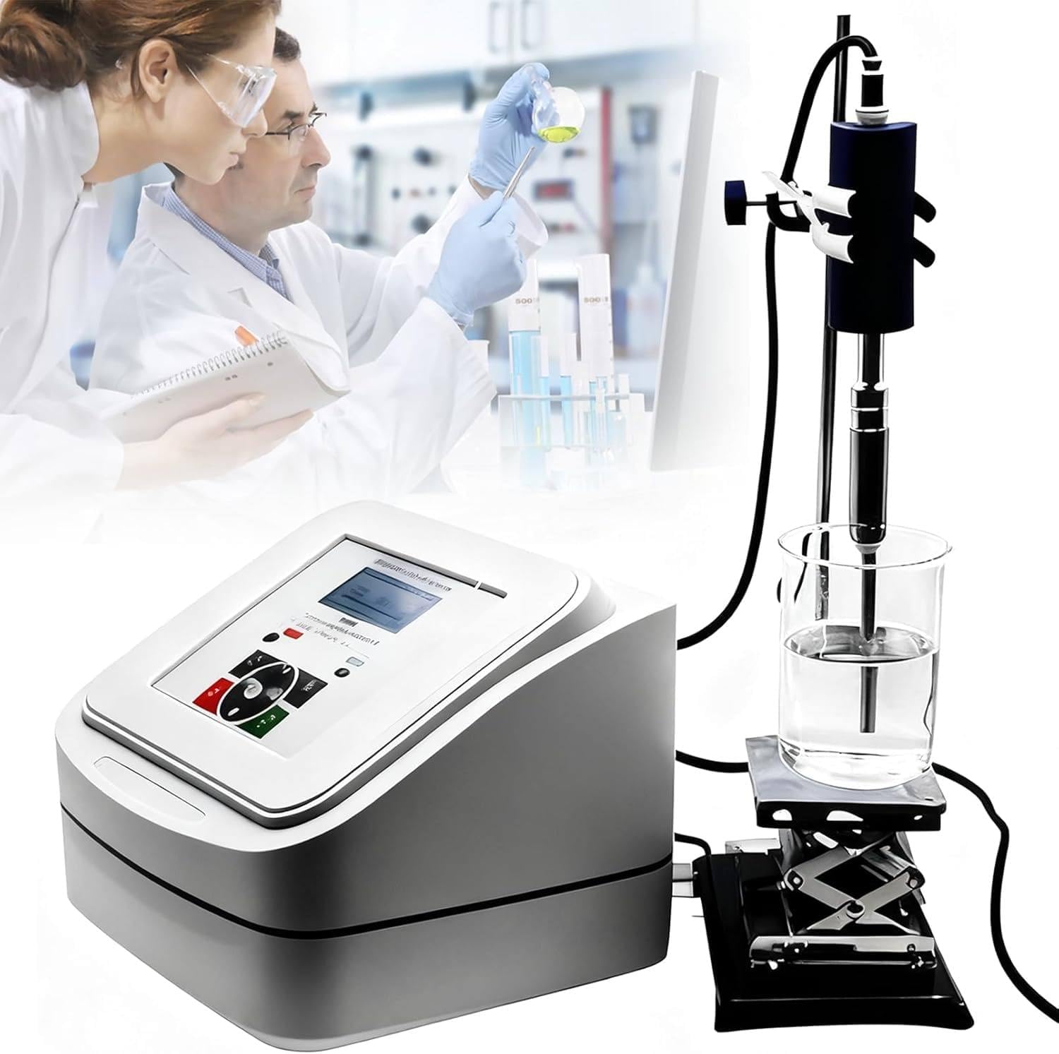 Lab Homogenizer,High Speed Homogenizer Lab Disperser Emulsifier 1~600ml,Digital Cell Disruptor Mixer with Bracket,Stand/Handheld Use, 2-10mm Probes (3mmprobe)