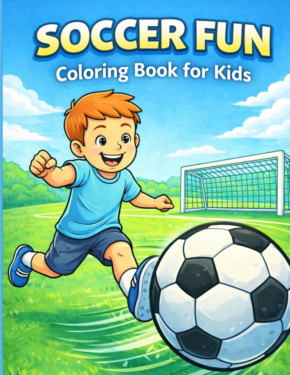 Outdoor Soccer Fun Coloring Book for Kids: 50 Action-Packed Soccer Coloring Pages Featuring Kids Playing Soccer in Parks, Fields, and Outdoor Scenes | Perfect Gift for Young Soccer Fans