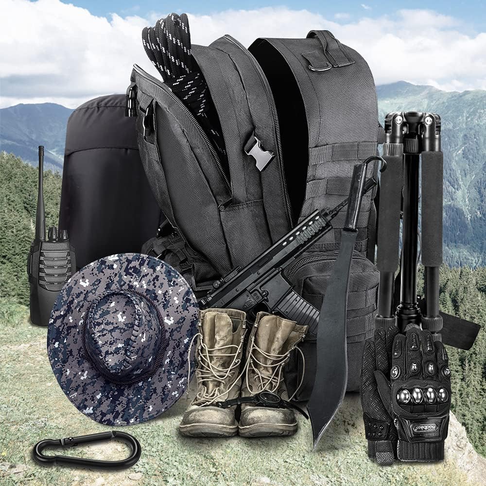 EMDMAK Military Tactical Backpack for Men, Large Tactical Gear Rucksack Tactical Molle Bag for Hunting Hiking : Sports & Outdoors