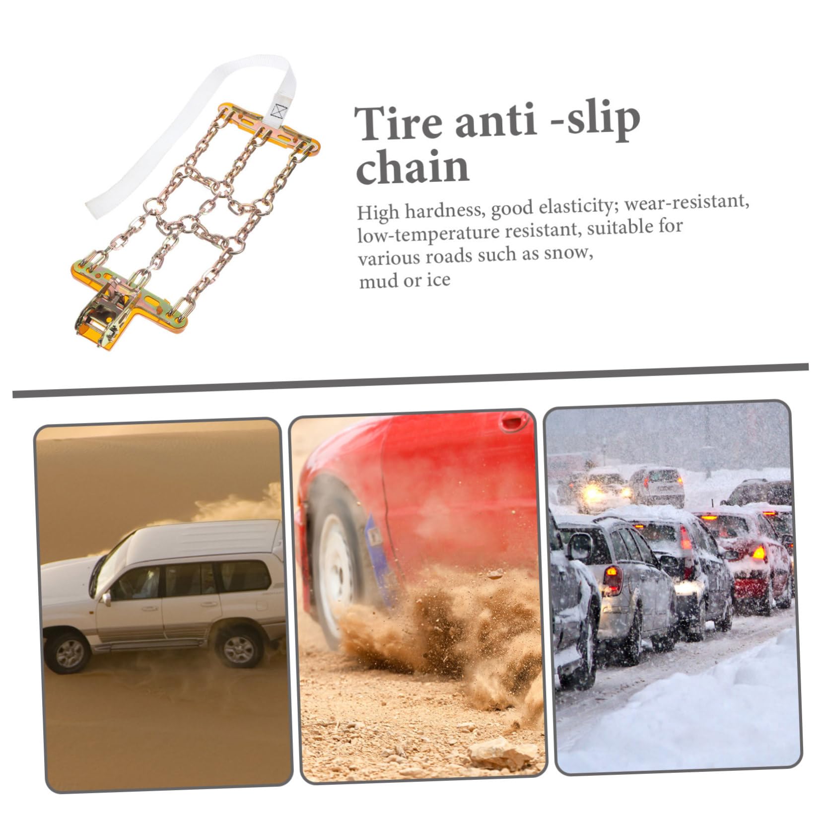 Catene Neve Auto Regolabili Antiscivolo con Cinghie Tensionamento Rapido per Pneumatici Suv e Furgoni Protezione Lati Rinforzata per Ghiaccio e Emergenza Invernale