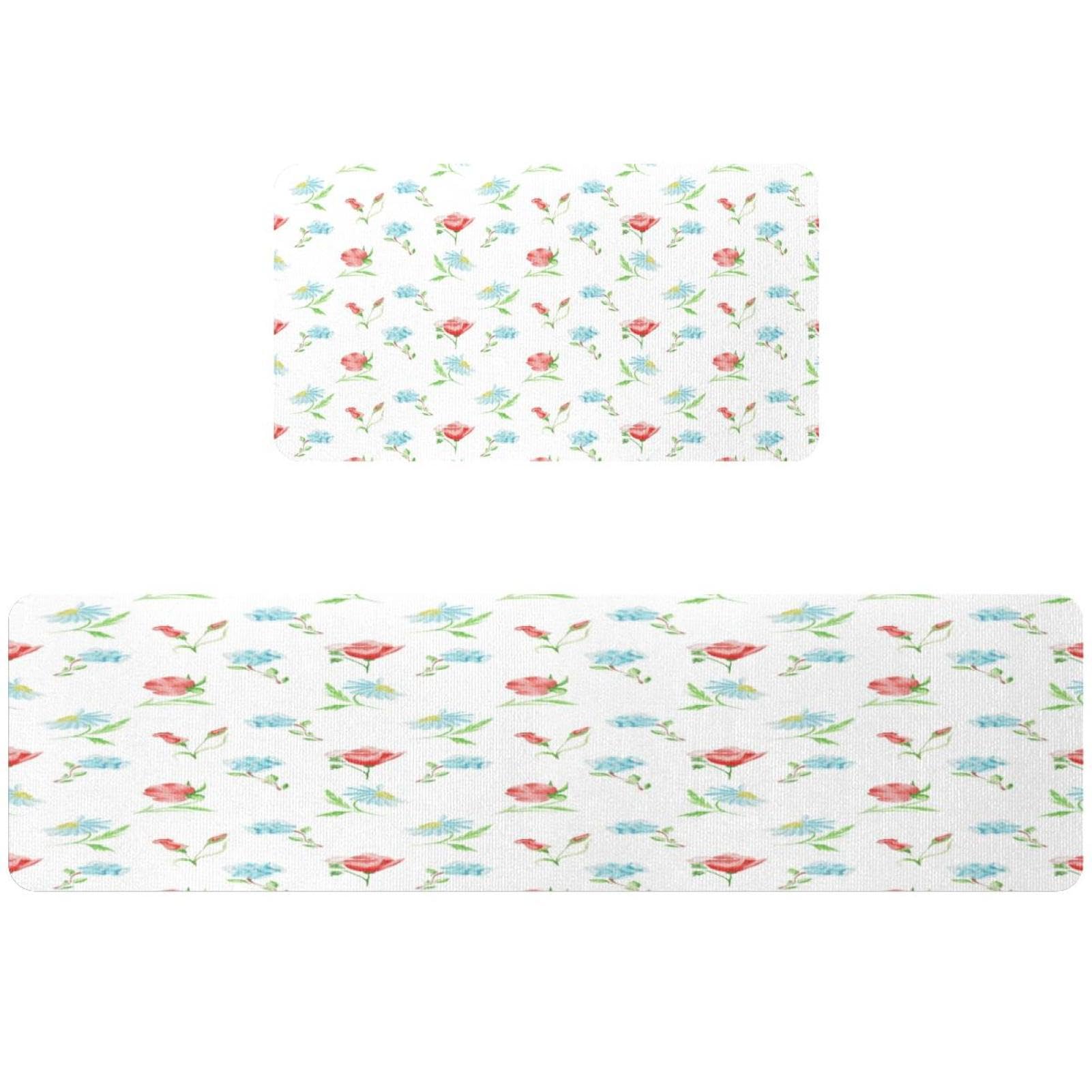 Tapete de cocina de 2 piezas VAPOKF con margaritas lavable y absorbente