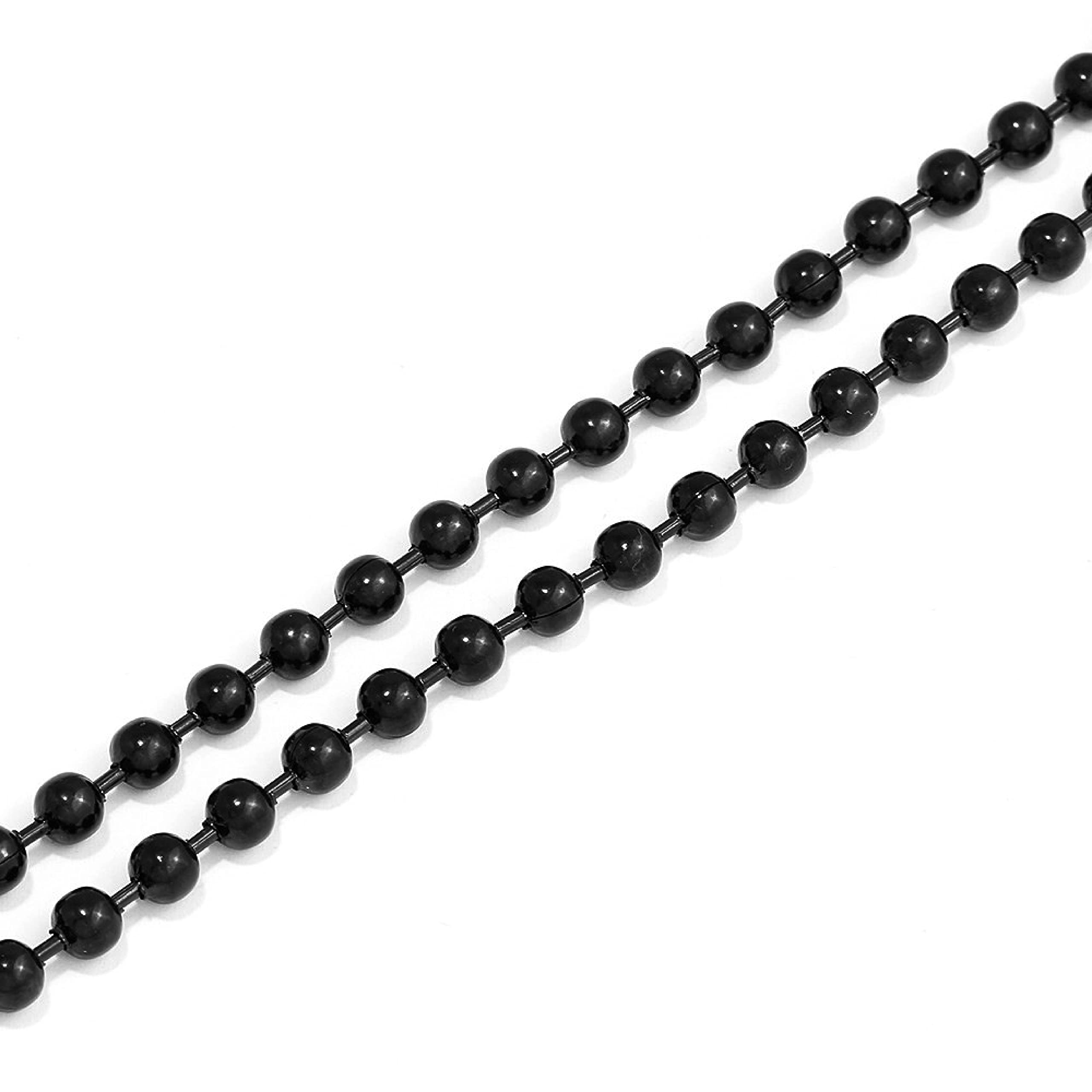 DonDon Chapelet homme en acier inoxydable Noir 63 cm