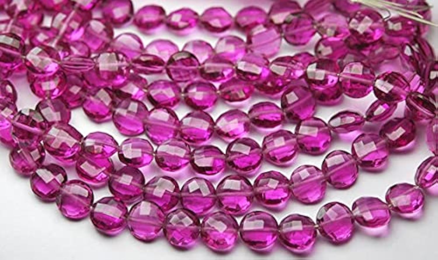 Quartz rubellite rose facetté 8mm pour en finir avec les perles ternes qui bloquent