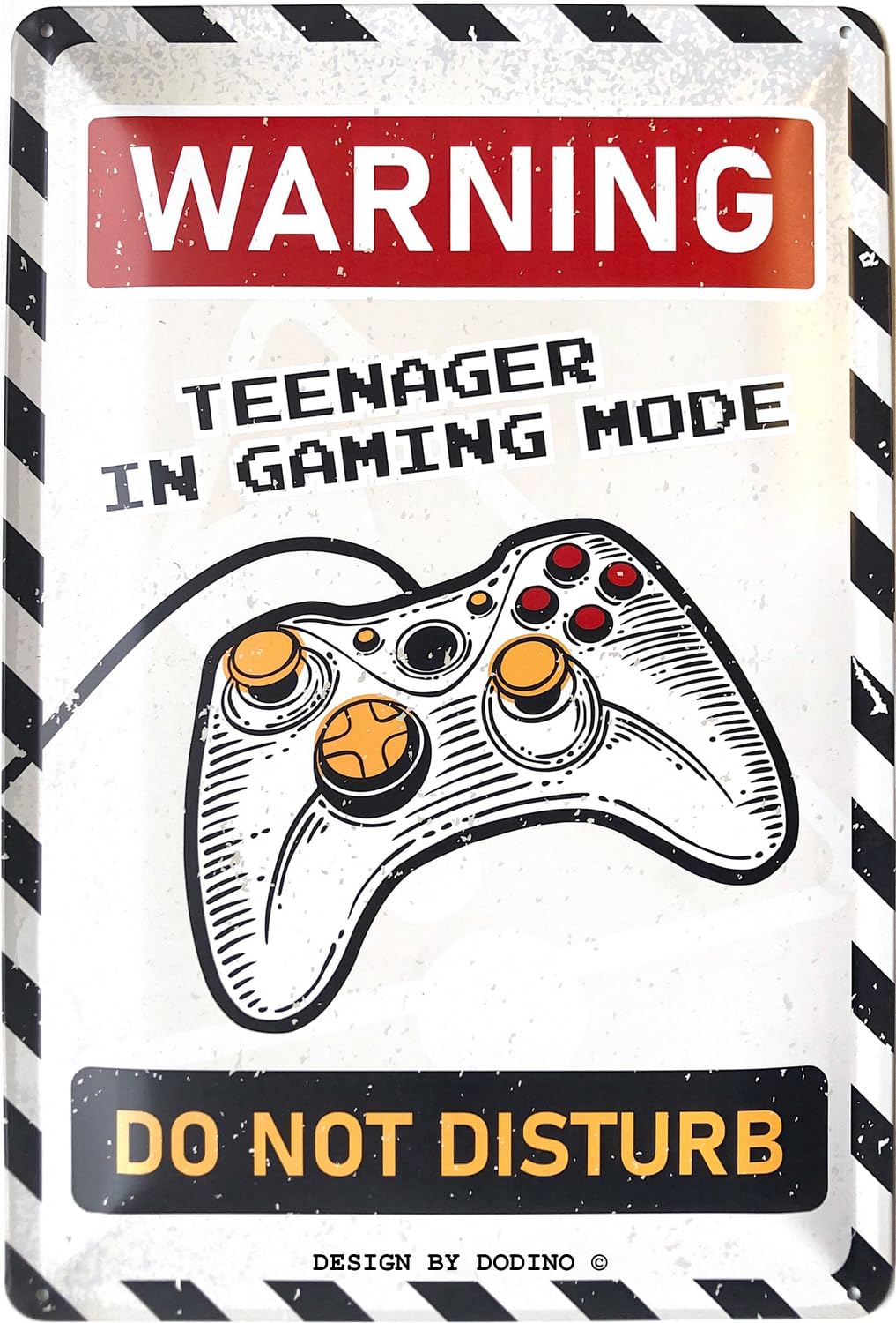 DODINO 20 x 30 cm Retro Tin Signs Warning Teenage Warning Sign as a Gift Idea, Vintage Design with Saying Metal Sign
