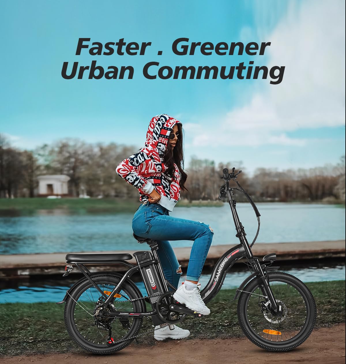 SAMEBIKE CY20FT Bici Elettrica Pieghievole per Adulti - Bicicletta Elettrica con Batteria Rimovibile 36V 13AH, Motore 250W, Autonomia 70KM e Pneumatici 20" per Tutti i Terreni