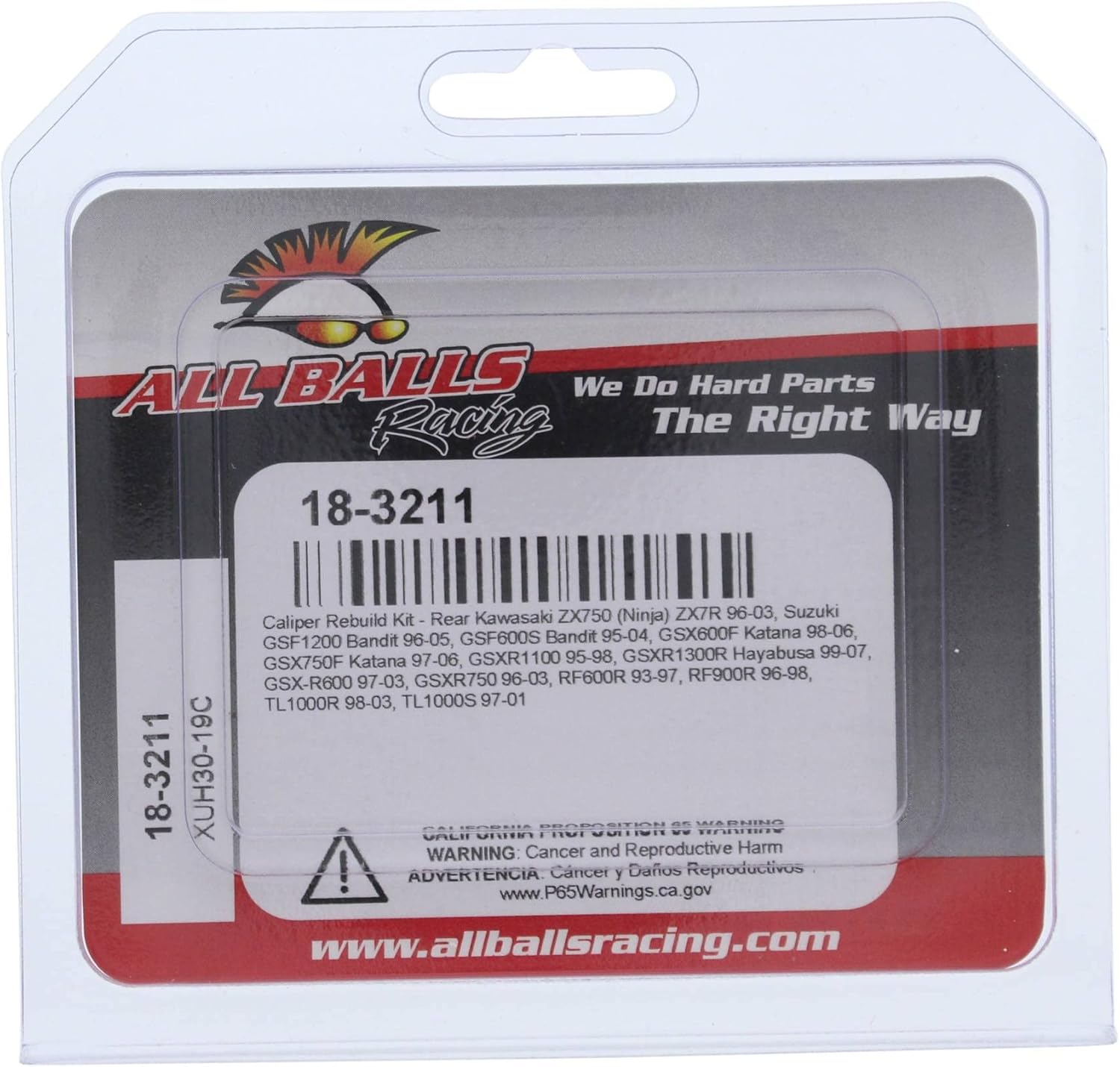 All Balls Caliper Rebuild Kit Rear 18-3211 for Suzuki GSF 1200 Bandit 96-05, GSX 750 F Katana 97-06, GSX-R 1100 95-98, GSX-R 600 97-03, GSX-R 750 96-03, RF 600 R 93-97, RF 900 R 96-98