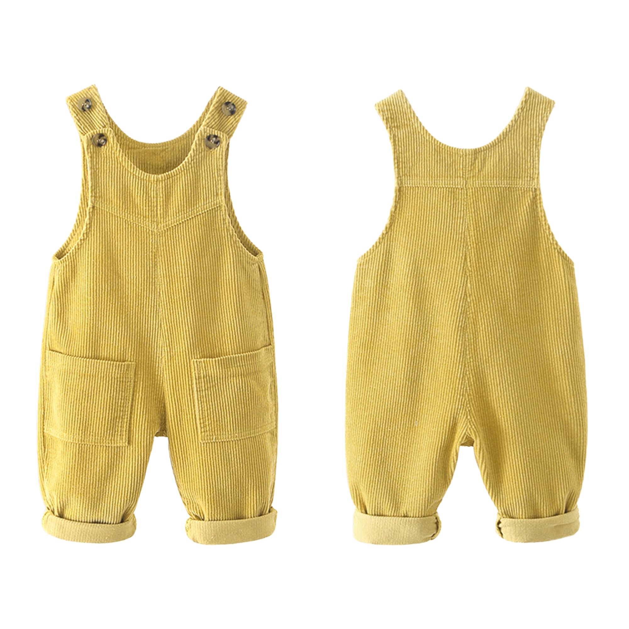 Bebé Niño Pana Pantalones de Peto Monos Niños Niñas Sin Mangas Botón Ajustables Tirantes Pantalones Básicos 0-3 Años
