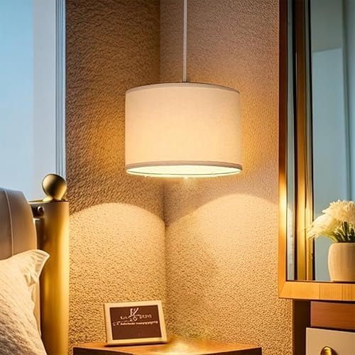 Miniatura 6 de Lámpara colgante enchufable, lámpara colgante con bombilla inteligente RGB, luces colgantes con cable enchufable, luces colgantes para dormitorio,