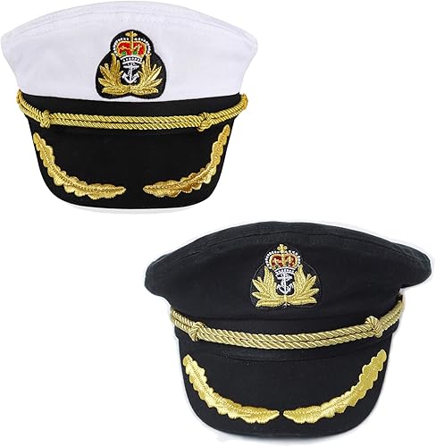 Miniatura 8 de Ibeauti Disfraz de capitán ajustable unisex para adultos sombrero de almirante gorra de marinero para cosplay