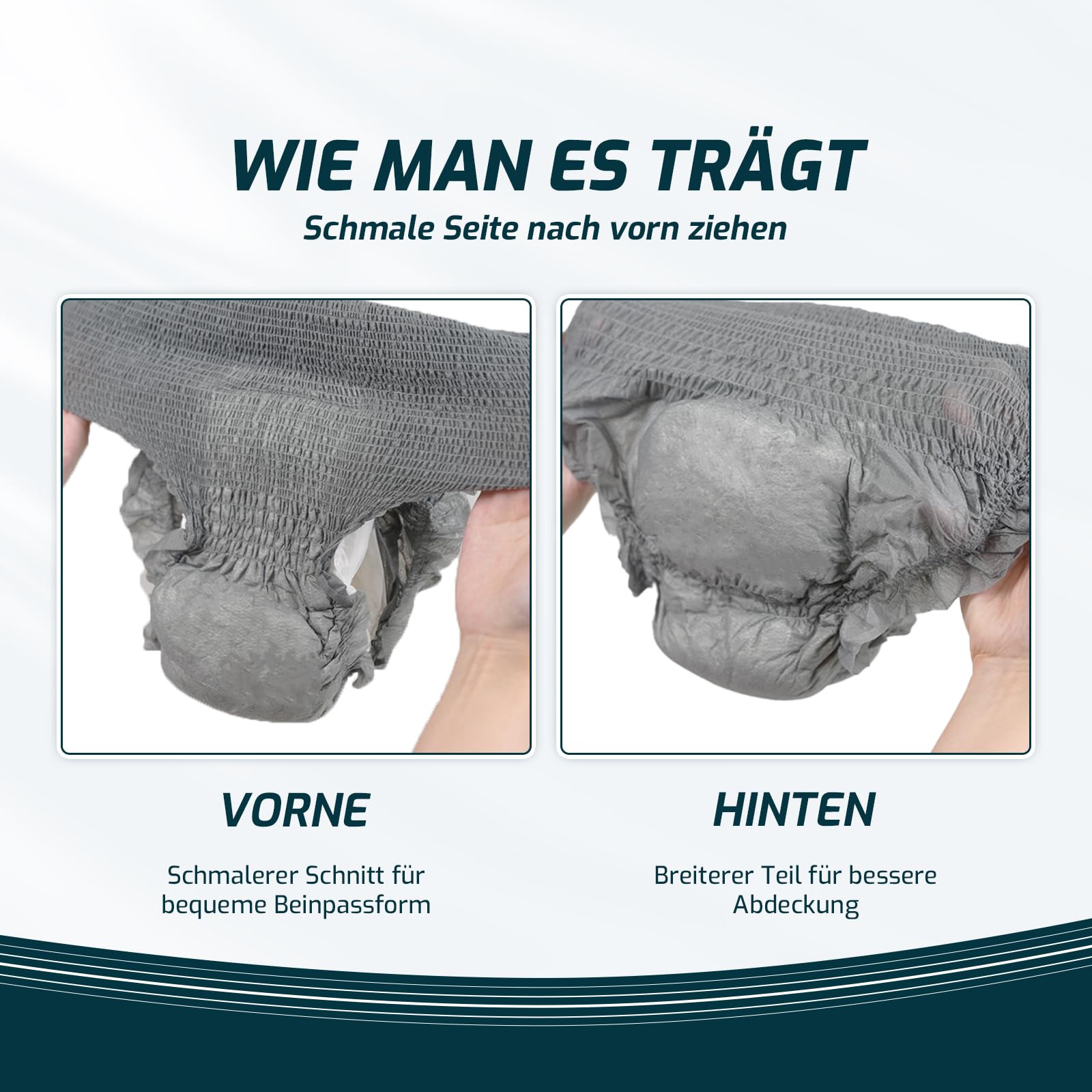 SUNKISS Inkontinenz Pants Männer, Tagsüber Einweg Erwachsenen Windelhosen, Herren Windeln mit Maximaler Saugfähigkeit, Grau, Größe XL, 32 Stück 1er Pack