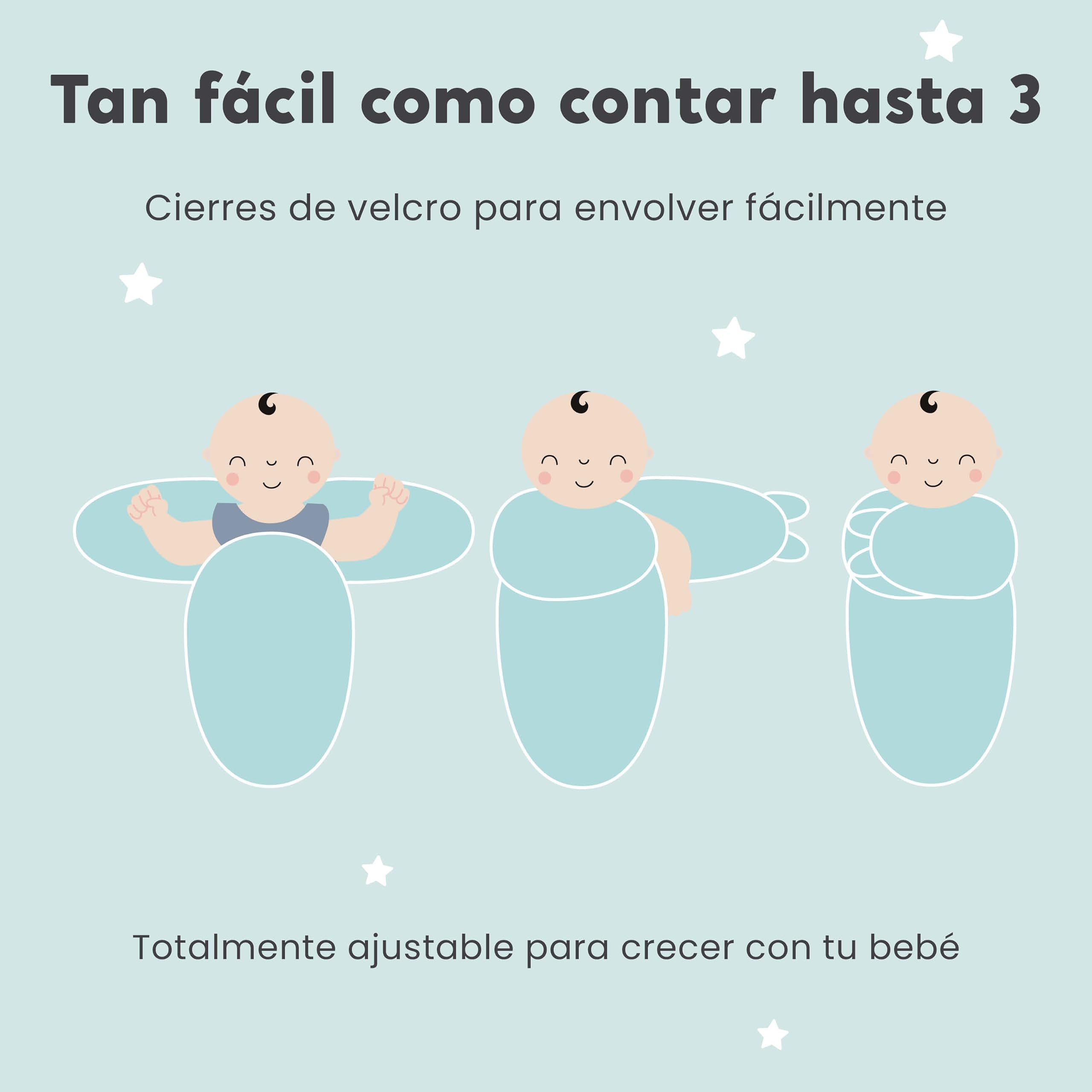 CuddleBug - Manta Ajustable para bebé (3 Unidades, tamaño pequeño/Mediano, 0-3 Meses)