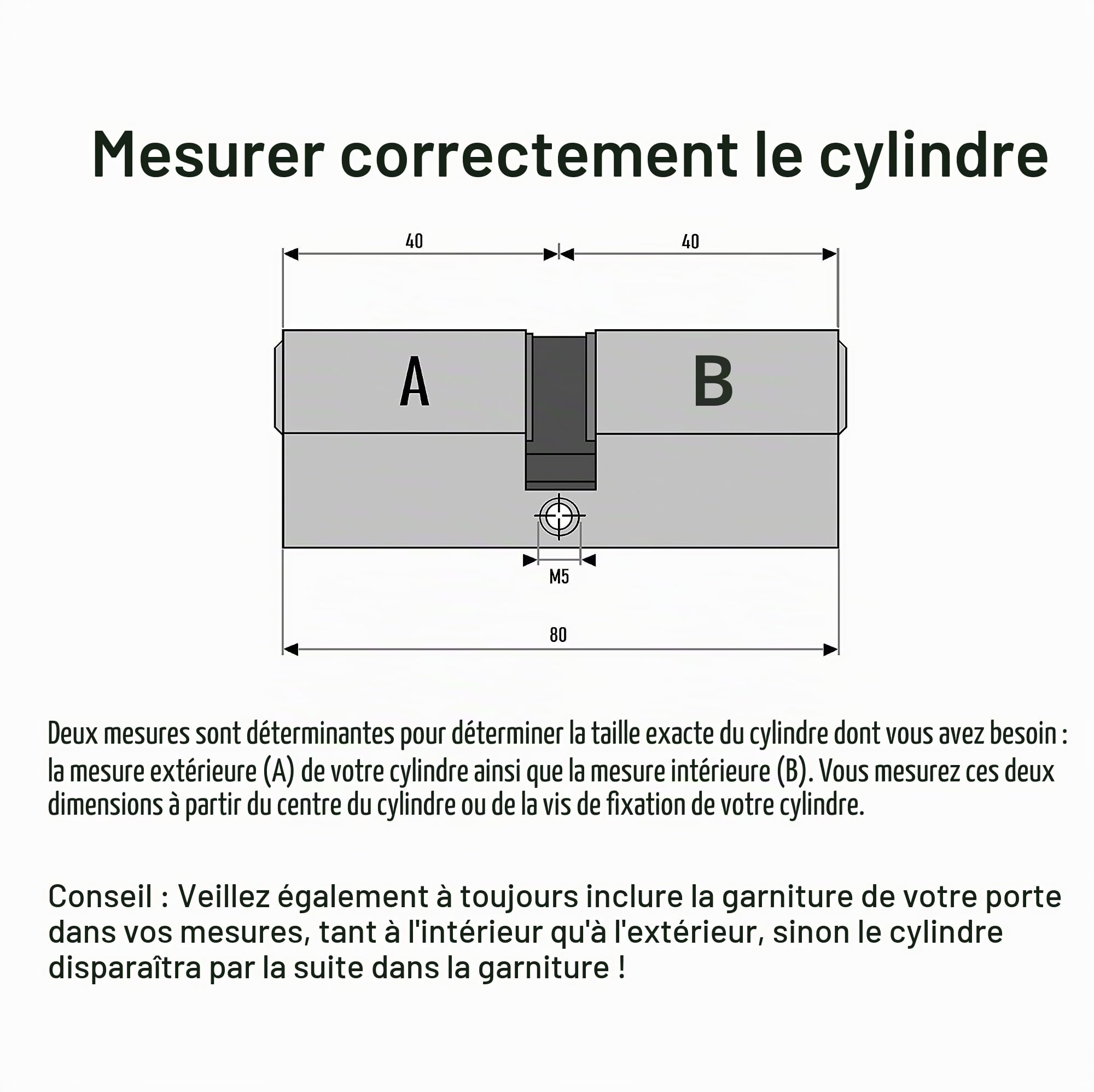 60 mm 4 x serrures à cylindre double 30/30 de serrure massif avec 20 clés réversibles A : 40 B Lot (60 30/30, profilé fermeture simultanée), (Zylinderschloss)