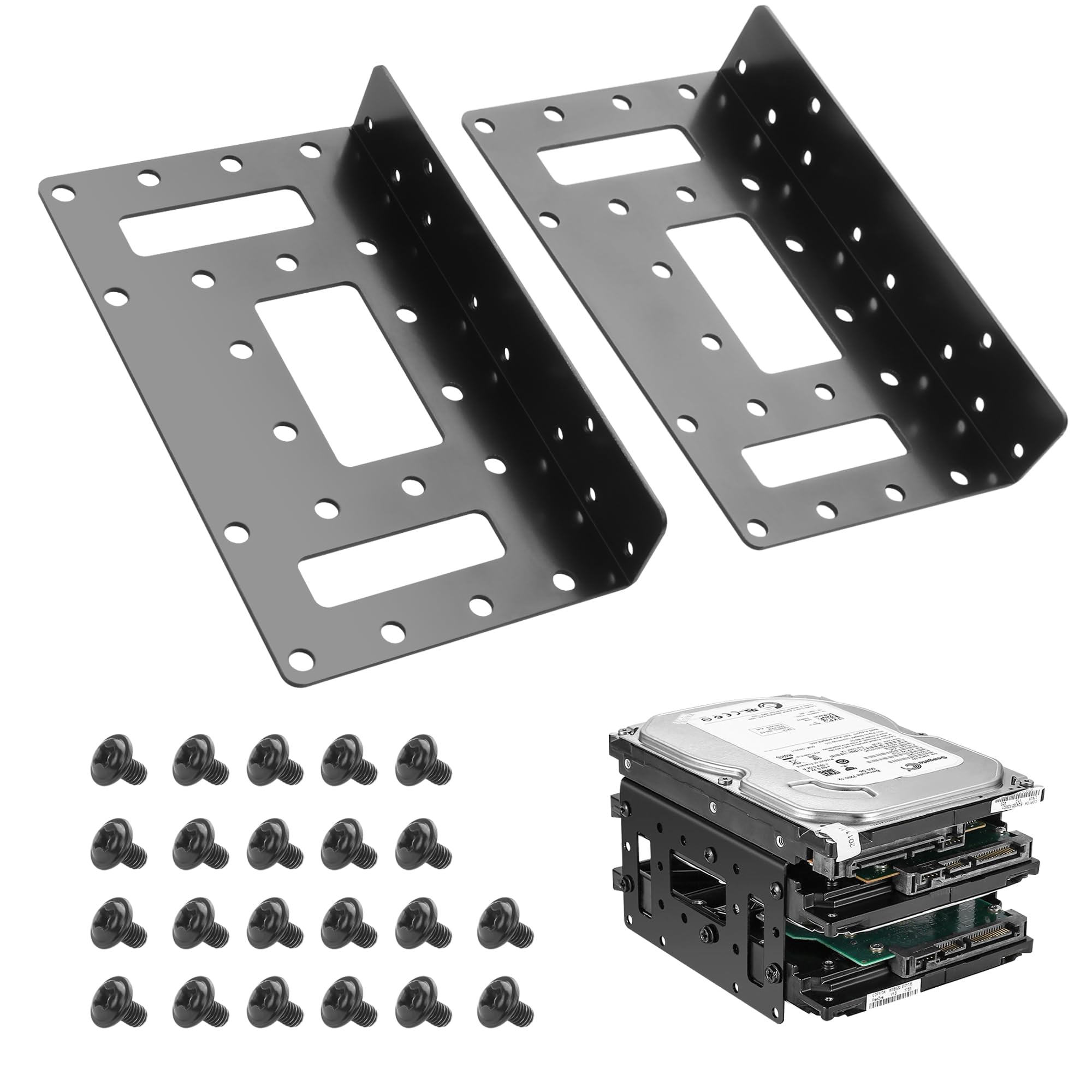 YAODHAOD Staffa di montaggio in metallo SSD, adattatore per disco rigido interno da 2,5" a 3,5" (2 pezzi)