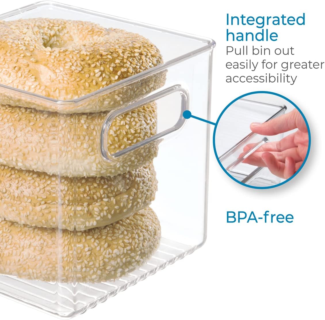 Clear BPA-Free 6x6x6 Storage Bin with Handles