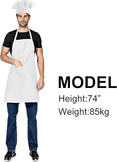 ZEYIYER Toque De Chef Pour Homme Et Femme, Réglable, En Coton, Professionnel, Avec Filet à Cheveux (Blanc