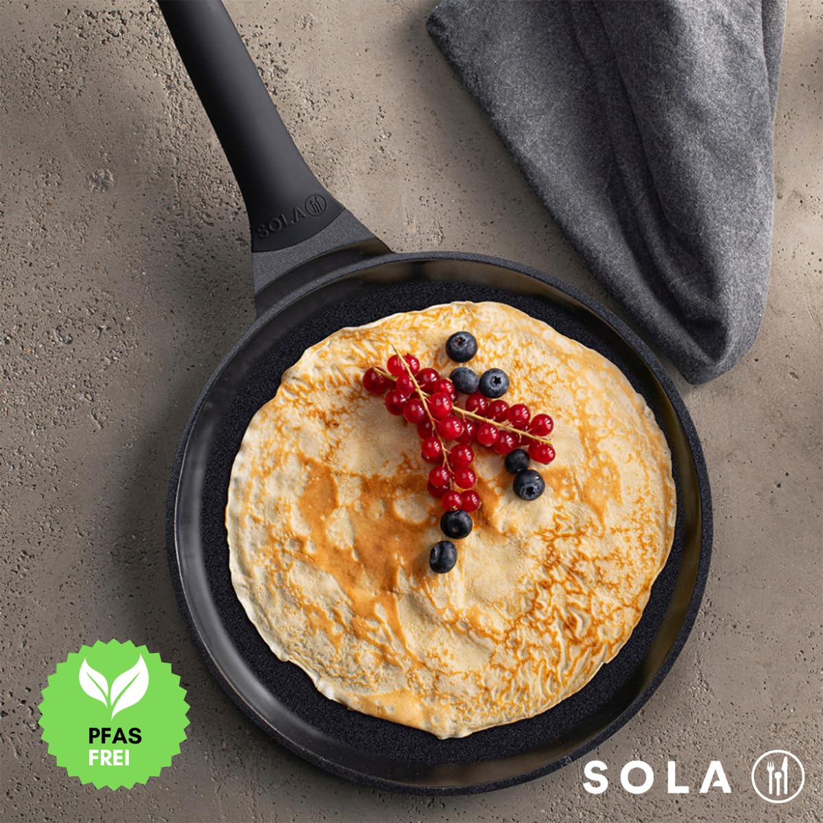 Sola Crepepfanne/Pfanne für Crêpes Ceramic Deluxe ø 28 cm - Induktionsgeeignet - Keramische Antihaftbeschichtung