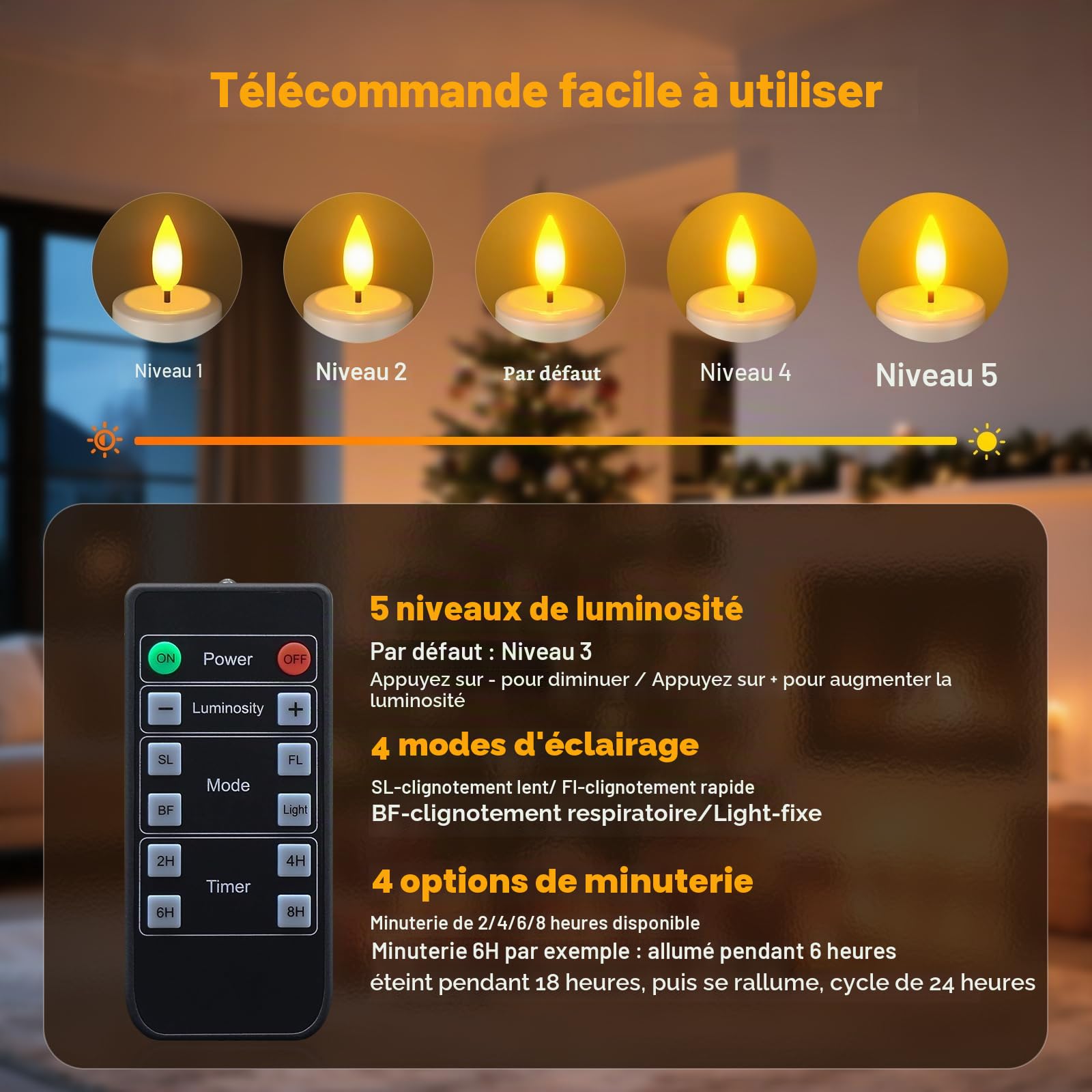 Yme 12 Bougie Chauffe Plat LED Rechargeable avec Station de Recharge Magnétique, Fausse Bougies à LED Flamme Vacillante Bougie Decorative Electrique avec Télécommande pour Deco Noel Maison Chambre