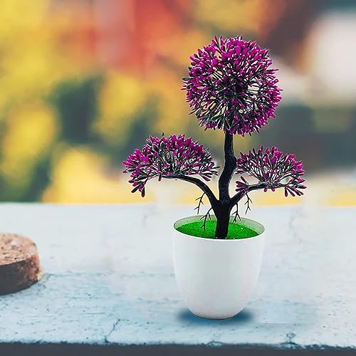 Miniatura 2 de Flores artificiales al aire libre resistente a los rayos UV, 1 juego de plantas artificiales con maceta árbol fortuna decoración de plástico