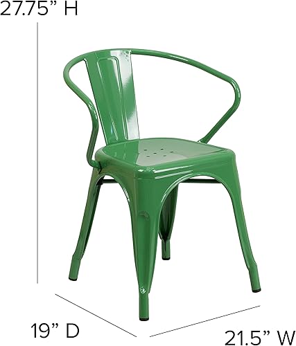 Vista 88 de Flash Furniture silla de metal con apoyabrazos, Metal