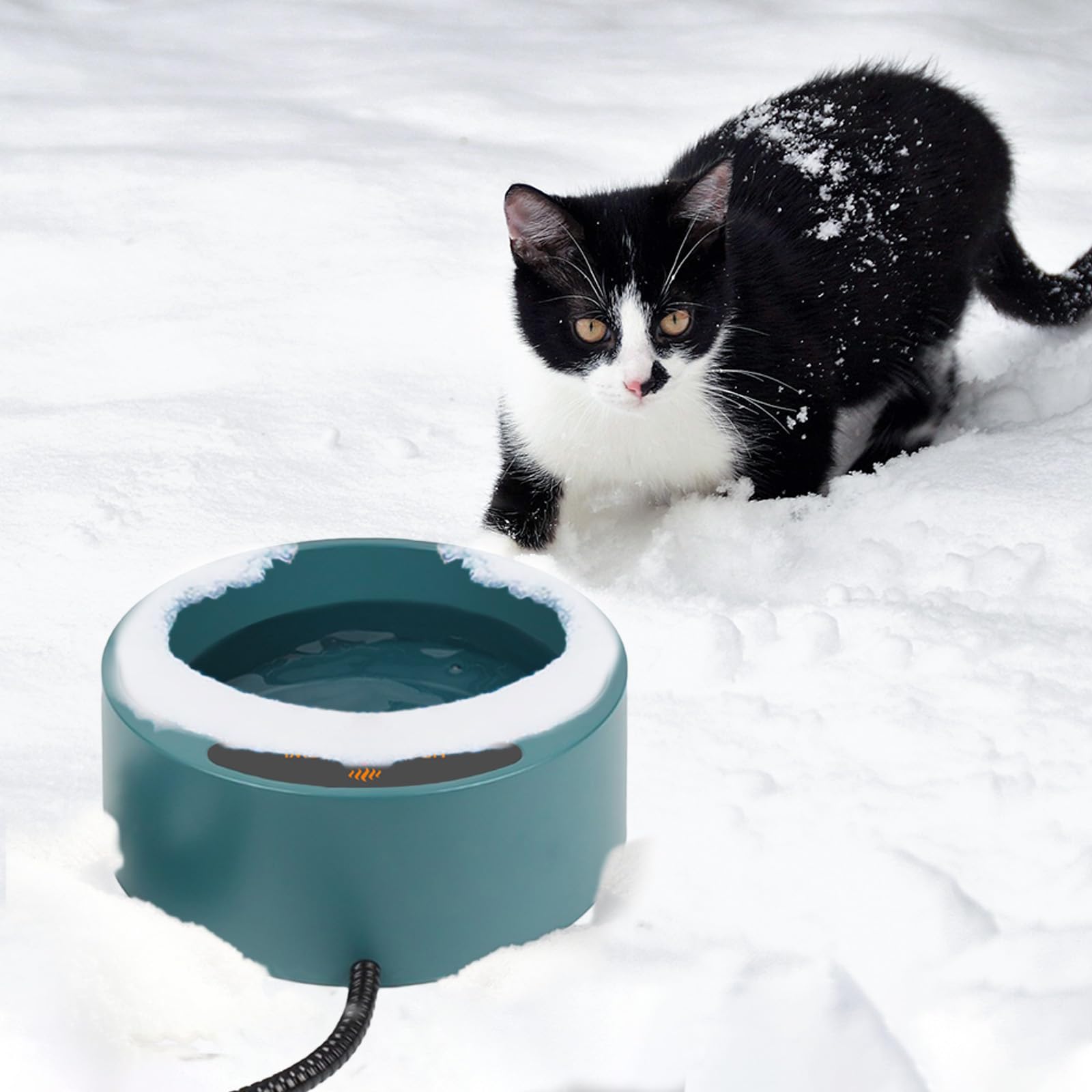 Enjoying Ciotola riscaldata per animali domestici, controllo intellettuale della temperatura, 2,2 l, ciotola riscaldata per cani, gatti, polli