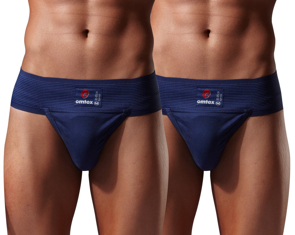 Omtex Tokyo Supporter - Back Covered - Navy Blue - Medium (Pack of 2)