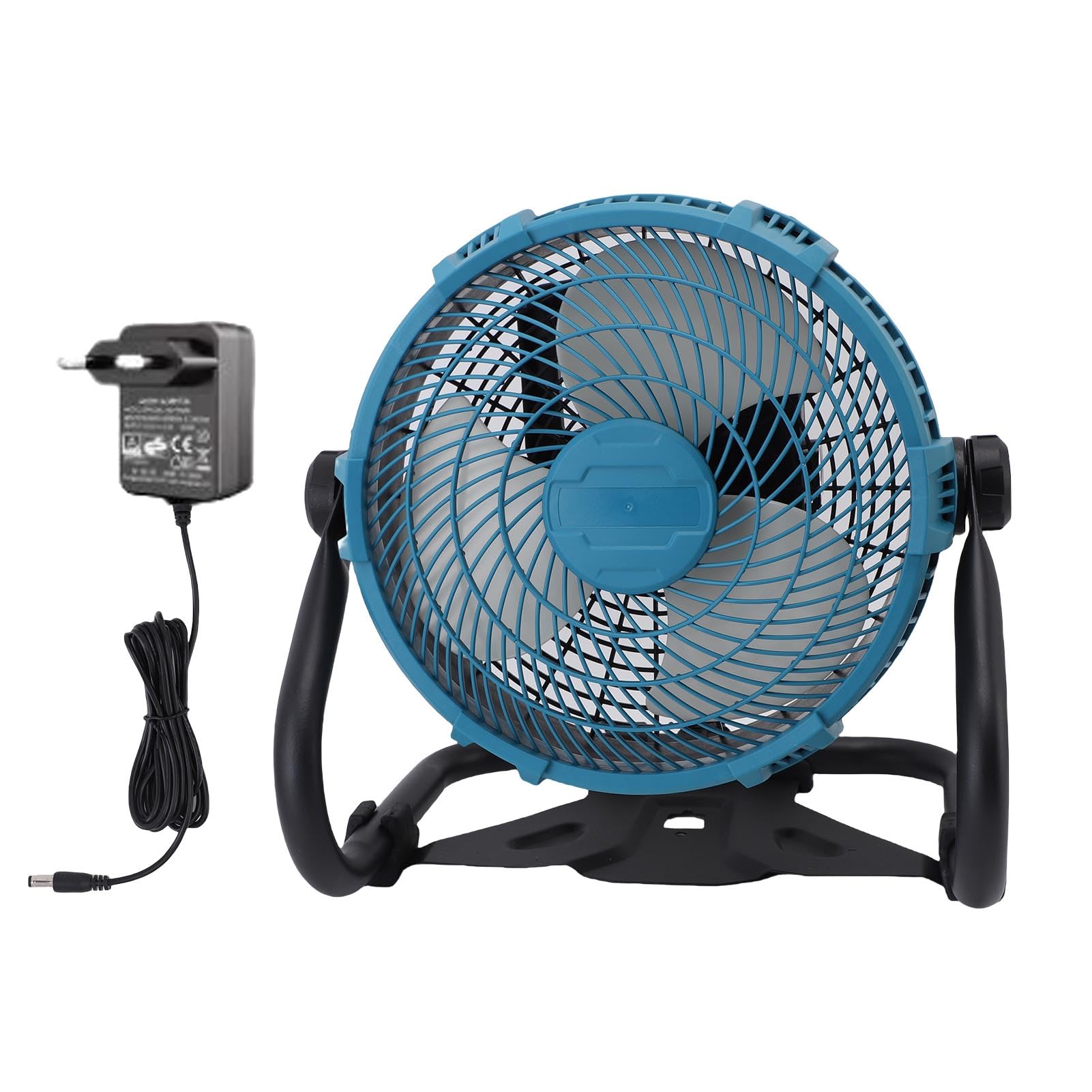 Jeffergarden 12-calowy Bezprzewodowy Wentylator na Plac Budowy, Wentylator Roboczy na Baterie z ramą ze Stali Stopowej, do Akumulatora BL1830 BL1840 BL1850 BL1860, do Użytku w (Wtyczka UE od 100