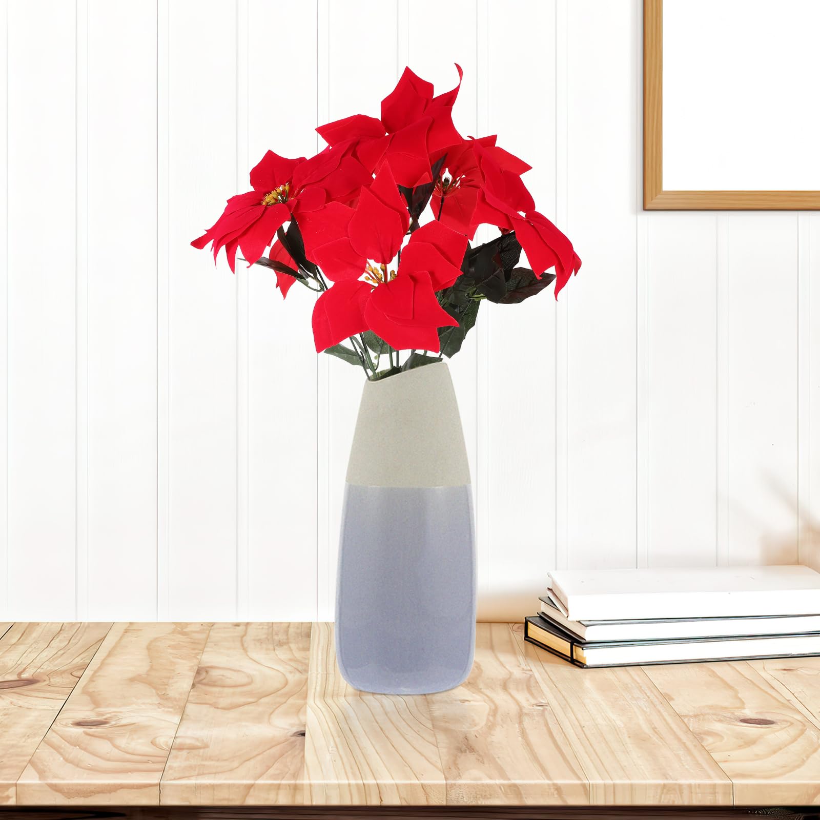 VOSAREA Künstliche Weihnachtssterne für den Weihnachtsbaum, Dekoration für Zuhause, Hochzeit, Party, Blumensträuße, Tafelaufsatz
