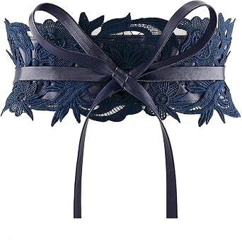 Ayliss Womens Lace Waist Belt Obi Bowknot Cinch Wide Belt Bow Tie Wrap Boho Corset Dress Waist Band Pu Leather