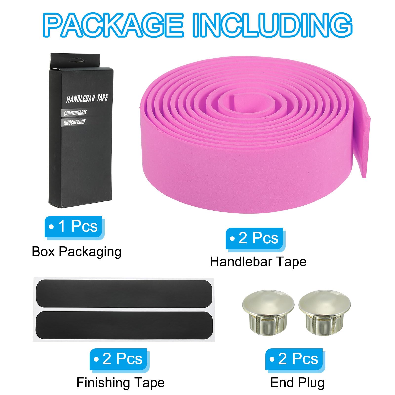 Nastro In Cuoio PU Per Manubrio Bici - 2 Rotoli Da 200cm Con Tappi Inclusi