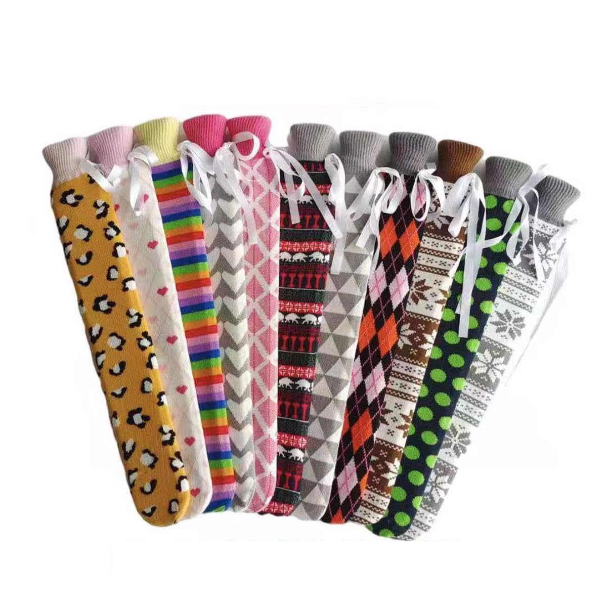 52 * 9,5 cm Handwärmer Extra Lange Wärmflaschentasche mit Flanelltaschenabdeckung Handfüße Erwärmungswasserfüllung Wärmflasche 1L-Muster 12