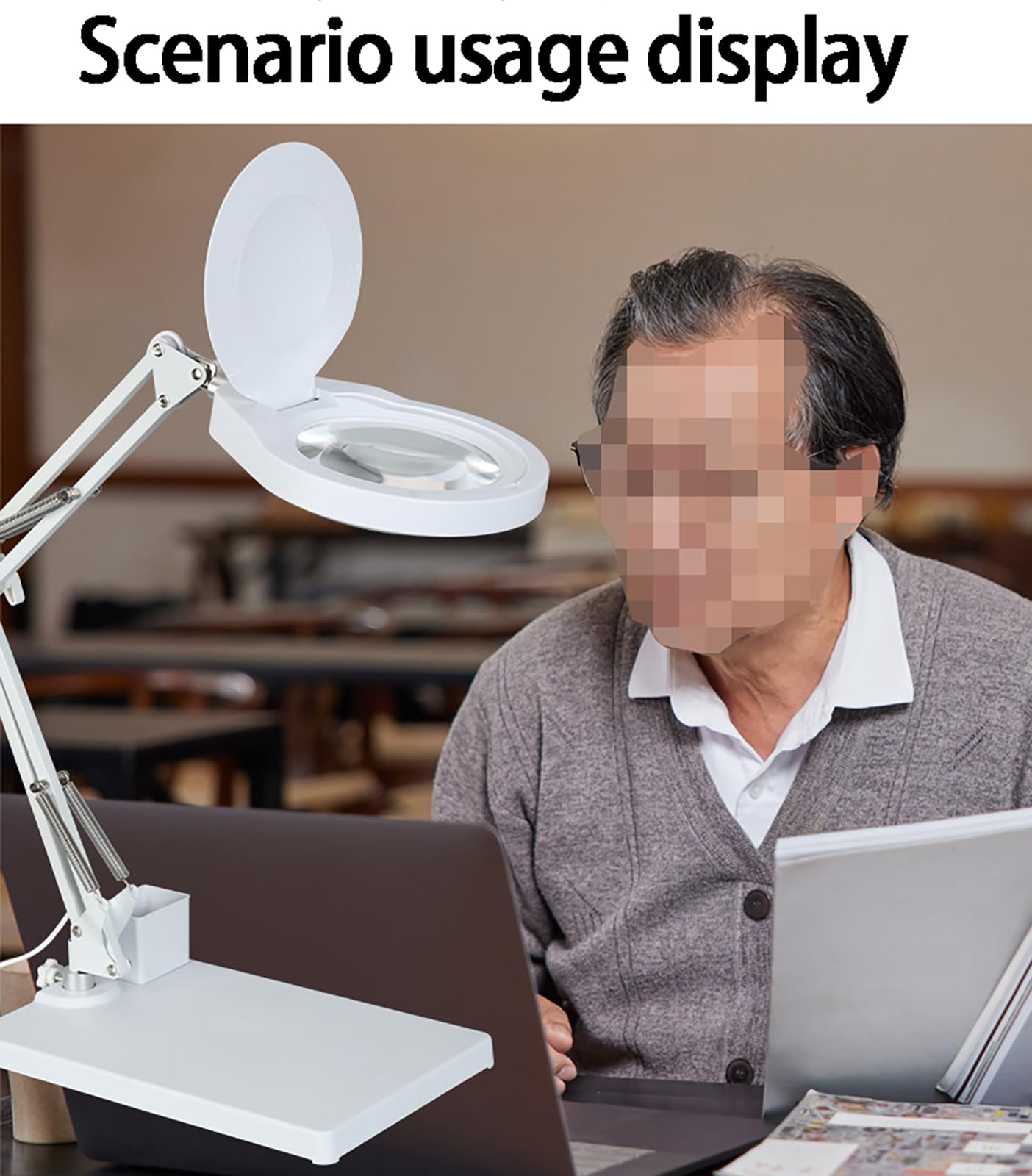 3x 5x 8x 10x powiększające szkło, szkło powiększające z światłem i stojakiem, lupa stołowa, lupa warsztatowa, składane szkło powiększające lutownicze, lampka biurka z lupie