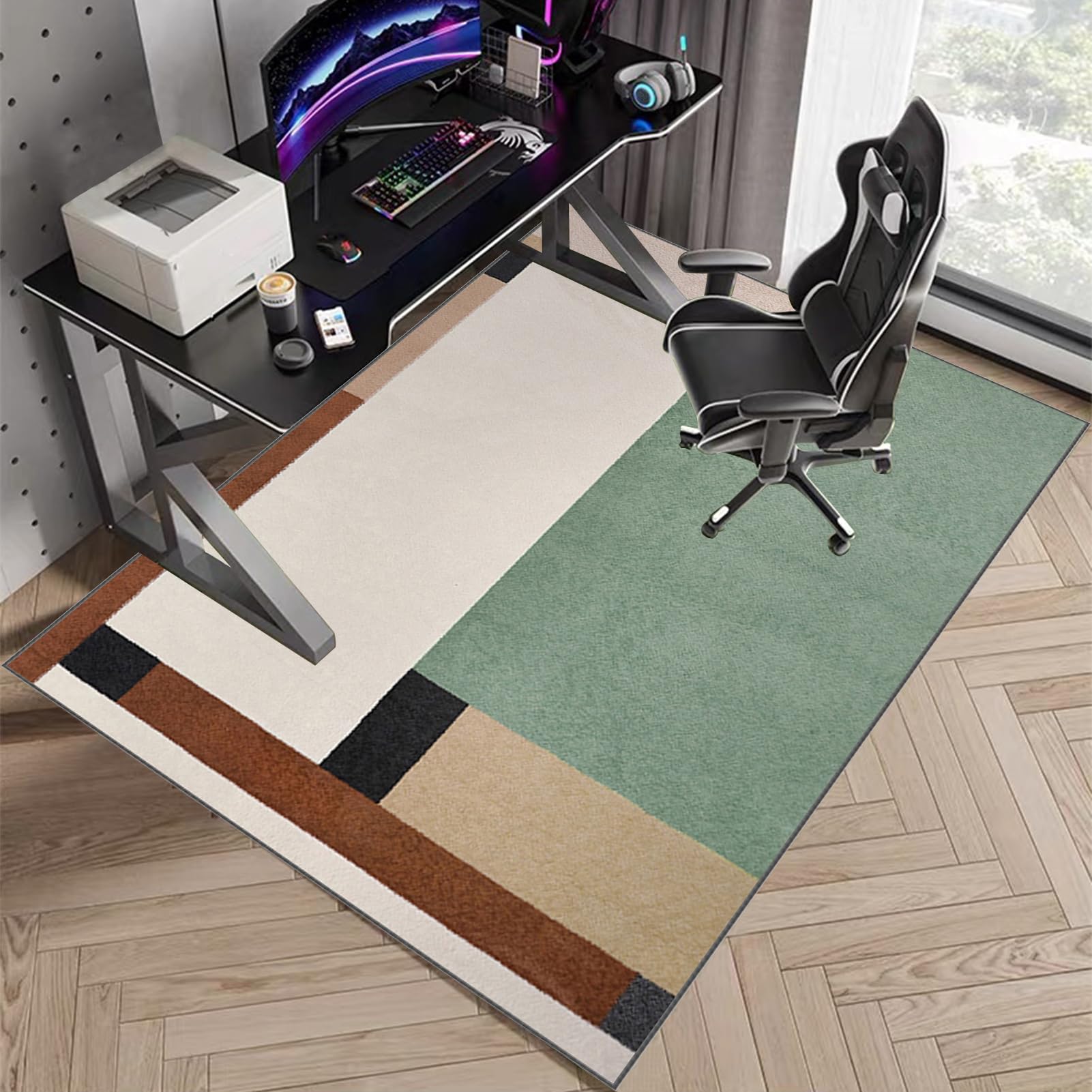 Tappeto per Sedia con Ruote, Tappeto Sedia Ufficio, Tappeto Salvapavimento Antiscivolo Tappetino Pavimenti, Tappeto Protettivo Sottosedia per Parquet e Pavimenti Duri/Piastrelle 100 x 140 cm