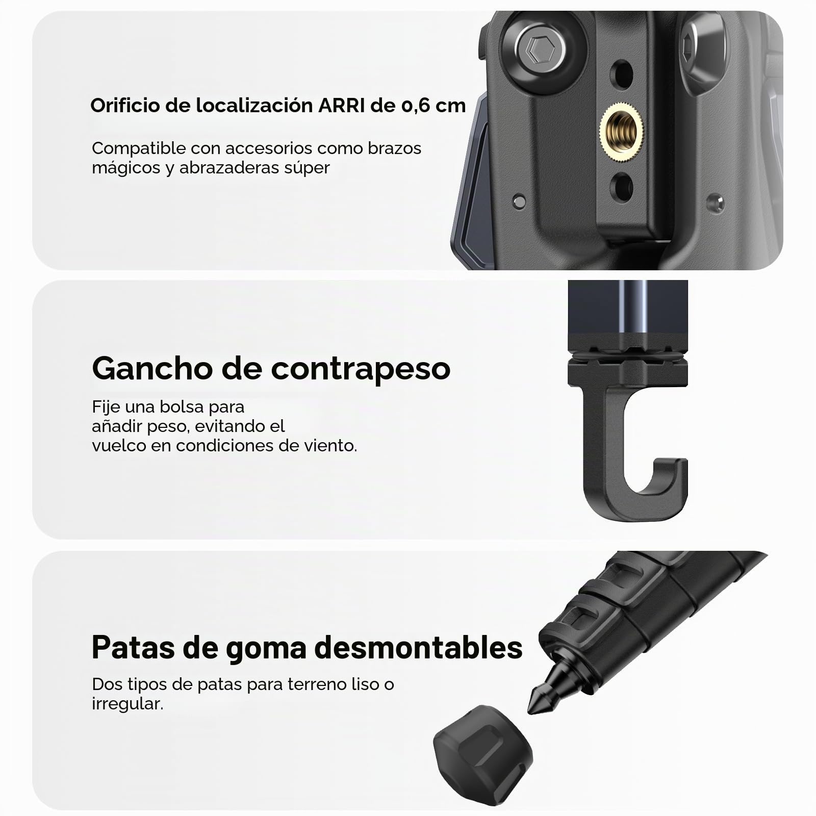 ULANZI Ombra Vídeo II Trípode para Cámara 157 cm con Cabezal Fluido, Giro de 360° e Inclinación de -70°/+90°, Trípode de Viaje con Soporte para Móvil, Compatible con Arca Swiss para DSLR, Móvil