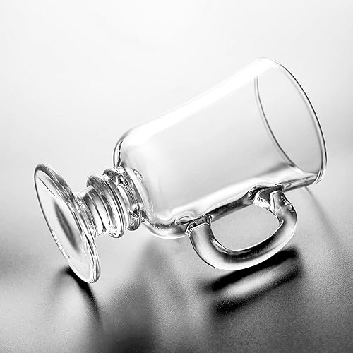 Miniatura 3 de binsakao Juego de 6 tazas de café irlandés, tazas de café expreso con patas de vidrio de 8 onzas con asas, tazas transparentes para café, latte,