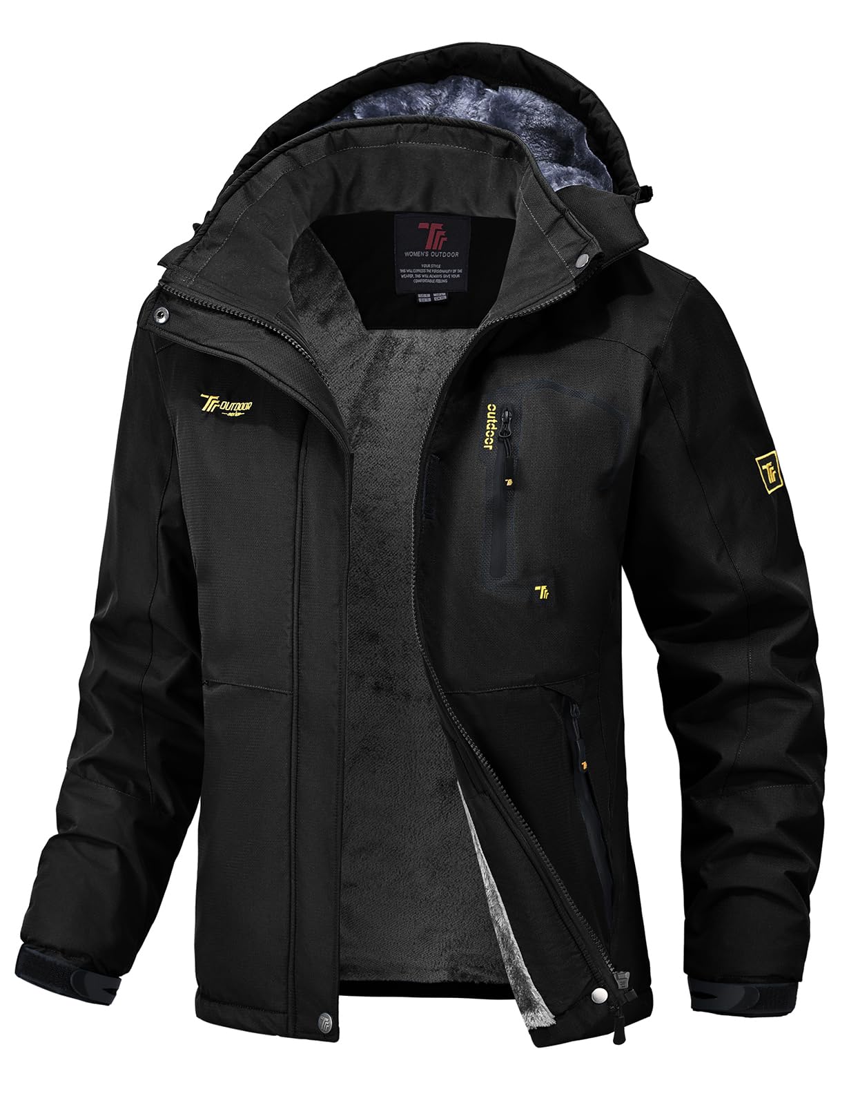 donhobo Damesjas, fleecejack, winterjas, waterdicht, ademend, verdikt, warm, winddicht, softshelljas, outdoor, functionele jas met afneembare