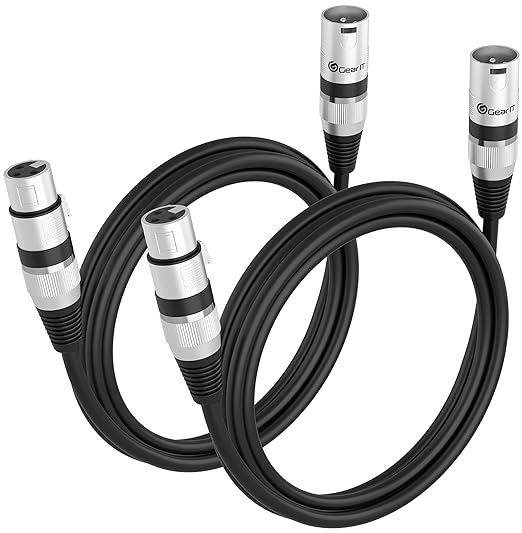 Gearit XLR to XLR Microphone Cable (6 Feet, 2Pack) XLR Male to Female